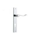 Door Lever Stirling Rectangular Euro Pair Polished Chrome CTC85mm H240xW38xP64mm in Polished Chrome