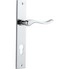 Door Lever Stirling Rectangular Euro Pair Polished Chrome CTC85mm H240xW38xP64mm in Polished Chrome