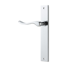 Door Lever Stirling Rectangular Latch Left Hand Fixed Polished Chrome L116xP62mm BPH240xW38mm in Polished Chrome