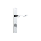 Door Lever Stirling Rectangular Privacy Pair Polished Chrome CTC85mm H240xW38xP64mm in Polished Chrome