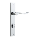 Door Lever Stirling Rectangular Privacy Pair Polished Chrome CTC85mm H240xW38xP64mm in Polished Chrome
