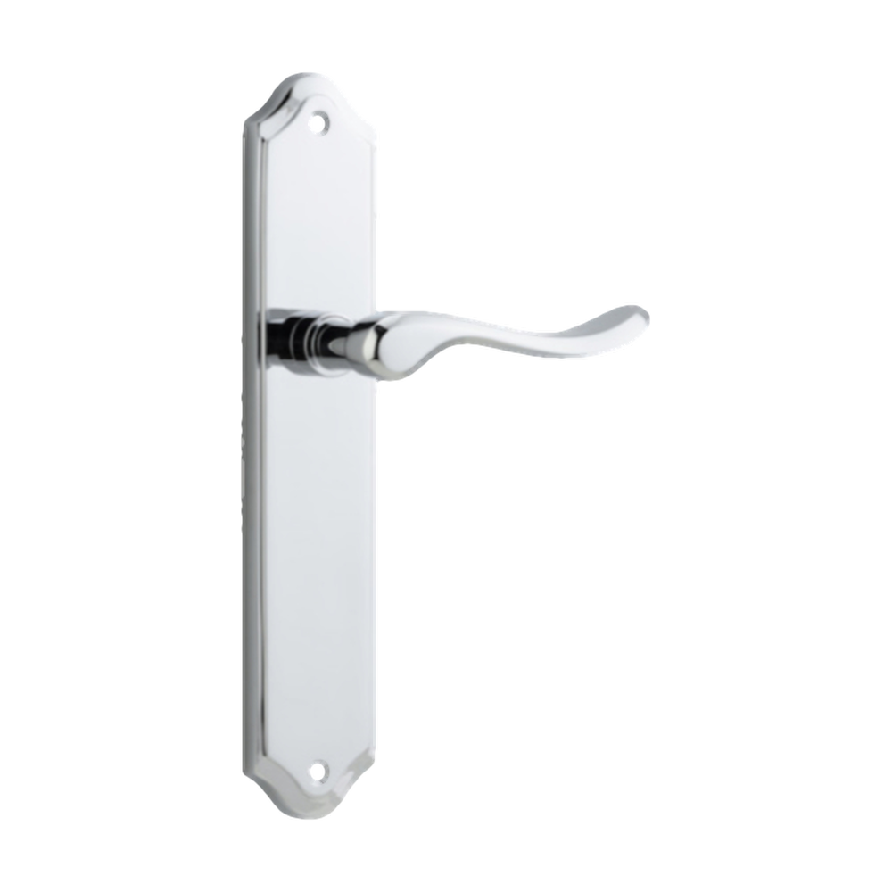 Door Lever Stirling Shouldered Latch Pair Polished Chrome H250xW48xP64mm in Polished Chrome