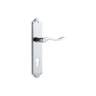 Door Lever Stirling Shouldered Euro Pair Polished Chrome CTC85mm H250xW48xP64mm in Polished Chrome
