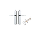 Door Lever Stirling Shouldered Latch Pair Polished Chrome H250xW48xP64mm Passage Kit Tube Latch Split Cam 'T' Striker Polished Chrome Backset 60mm in Polished Chrome