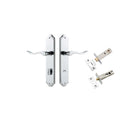 Door Lever Stirling Shouldered Privacy Pair Polished Chrome CTC85mm H250xW48xP64mm Privacy Kit Tube Latch Split Cam 'T' Striker Polished Chrome Backset 60mm, Privacy Bolt Round Bolt Polished Chrome Backset 60mm in Polished Chrome