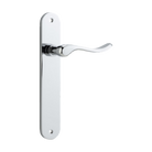 Door Lever Stirling Oval Latch Pair Polished Chrome H240xW40xP64mm in Polished Chrome