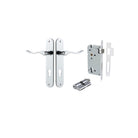 Door Lever Stirling Oval Euro Pair Polished Chrome CTC85mm H240xW40xP64mm Entrance Kit Mortice Lock Euro Polished Chrome CTC85mm Backset 60mm, Euro Cylinder Dual Function 5 Pin Polished Chrome L65mm KA1 in Polished Chrome