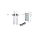 Door Lever Stirling Oval Euro Pair Polished Chrome CTC85mm H240xW40xP64mm Entrance Kit Mortice Lock Euro Polished Chrome CTC85mm Backset 60mm, Euro Cylinder Key Thumb 6 Pin Polished Chrome L70mm KA1 in Polished Chrome