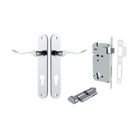 Door Lever Stirling Oval Euro Pair Polished Chrome CTC85mm H240xW40xP64mm Entrance Kit Mortice Lock Euro Polished Chrome CTC85mm Backset 60mm, Euro Cylinder Key Thumb 6 Pin Polished Chrome L70mm KA1 in Polished Chrome