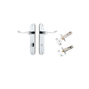Door Lever Stirling Oval Privacy Pair Polished Chrome CTC85mm H240xW40xP64mm Privacy Kit Tube Latch Split Cam 'T' Striker Polished Chrome Backset 60mm, Privacy Bolt Round Bolt Polished Chrome Backset 60mm in Polished Chrome