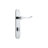 Door Lever Stirling Oval Privacy Pair Polished Chrome CTC85mm H240xW40xP64mm in Polished Chrome