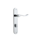 Door Lever Stirling Oval Privacy Pair Polished Chrome CTC85mm H240xW40xP64mm in Polished Chrome