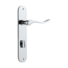 Door Lever Stirling Oval Privacy Pair Polished Chrome CTC85mm H240xW40xP64mm in Polished Chrome