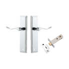 Door Lever Stirling Stepped Latch Pair Polished Chrome H237xW50xP64mm Passage Kit Tube Latch Split Cam 'T' Striker Polished Chrome Backset 60mm in Polished Chrome
