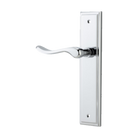 Door Lever Stirling Stepped Latch Left Hand Fixed Polished Chrome L116xP65mm BPH237xW50mm in Polished Chrome