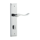 Door Lever Stirling Stepped Privacy Pair Polished Chrome CTC85mm H237xW50xP64mm in Polished Chrome