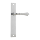 Door Lever Sarlat on Long Backplate Brushed Chrome H240xW38xP55mm in Brushed Chrome