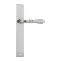 Door Lever Sarlat on Long Backplate Brushed Chrome H240xW38xP55mm in Brushed Chrome