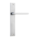 Door Lever Baltimore on Long Backplate Brushed Chrome H240xW38xP55mm in Brushed Chrome
