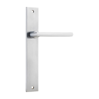 Door Lever Baltimore on Long Backplate Brushed Chrome H240xW38xP55mm in Brushed Chrome