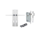 Pair of Iver Baltimore lever door handles on rectangular backplates, showcasing sleek black finish and modern design.