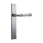 Door Lever Verona on Long Backplate Brushed Chrome H237xW50xP59mm in Brushed Chrome