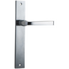 Door Lever Annecy on Long Backplate Brushed Chrome H237xW50xP65mm in Brushed Chrome