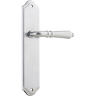 Door Lever Sarlat Shouldered Latch Brushed Chrome H250xW48xP57mm in Brushed Chrome