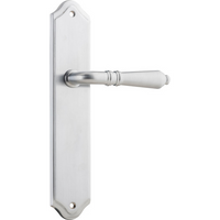 Door Lever Sarlat Shouldered Latch Brushed Chrome H250xW48xP57mm in Brushed Chrome