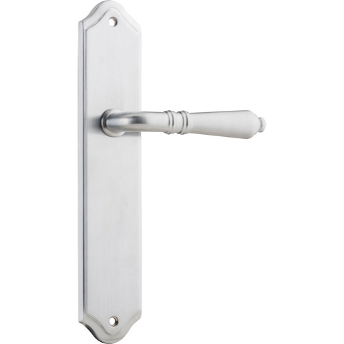 Door Lever Sarlat Shouldered Latch Brushed Chrome H250xW48xP57mm in Brushed Chrome