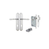 Door Lever Sarlat Shouldered Euro Brushed Chrome CTC85mm H250xW48xP57mm Entrance Kit Mortice Lock Euro Brushed Chrome CTC85mm Backset 60mm, Euro Cylinder Dual Function 5 Pin Brushed Chrome L65mm KA1 in Brushed Chrome