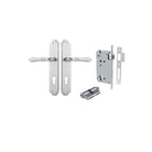 Door Lever Sarlat Shouldered Euro Brushed Chrome CTC85mm H250xW48xP57mm Entrance Kit Mortice Lock Euro Brushed Chrome CTC85mm Backset 60mm, Euro Cylinder Dual Function 5 Pin Brushed Chrome L65mm KA1 in Brushed Chrome