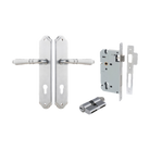 Door Lever Sarlat Shouldered Euro Brushed Chrome CTC85mm H250xW48xP57mm Entrance Kit Mortice Lock Euro Brushed Chrome CTC85mm Backset 60mm, Euro Cylinder Dual Function 5 Pin Brushed Chrome L65mm KA1 in Brushed Chrome