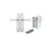 Door Lever Sarlat Shouldered Euro Brushed Chrome CTC85mm H250xW48xP57mm Entrance Kit Mortice Lock Euro Brushed Chrome CTC85mm Backset 60mm, Euro Cylinder Key Thumb 6 Pin Brushed Chrome L70mm KA1 in Brushed Chrome