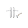 Door Lever Sarlat Shouldered Latch Brushed Chrome H250xW48xP57mm Passage Kit Tube Latch Split Cam 'T' Striker Brushed Chrome Backset 60mm in Brushed Chrome