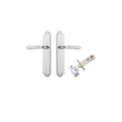 Door Lever Sarlat Shouldered Latch Brushed Chrome H250xW48xP57mm Passage Kit Tube Latch Split Cam 'T' Striker Brushed Chrome Backset 60mm in Brushed Chrome