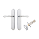 Door Lever Sarlat Shouldered Latch Brushed Chrome H250xW48xP57mm Passage Kit Tube Latch Split Cam 'T' Striker Brushed Chrome Backset 60mm in Brushed Chrome