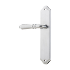 Door Lever Sarlat Shouldered Latch Left Hand Fixed Brushed Chrome L111xP55mm BPH250xW48mm in Brushed Chrome