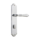 Door Lever Sarlat Shouldered Privacy Brushed Chrome CTC85mm H250xW48xP57mm in Brushed Chrome