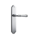 Door Lever Verona Shouldered Latch Brushed Chrome H237xW50xP59mm in Brushed Chrome