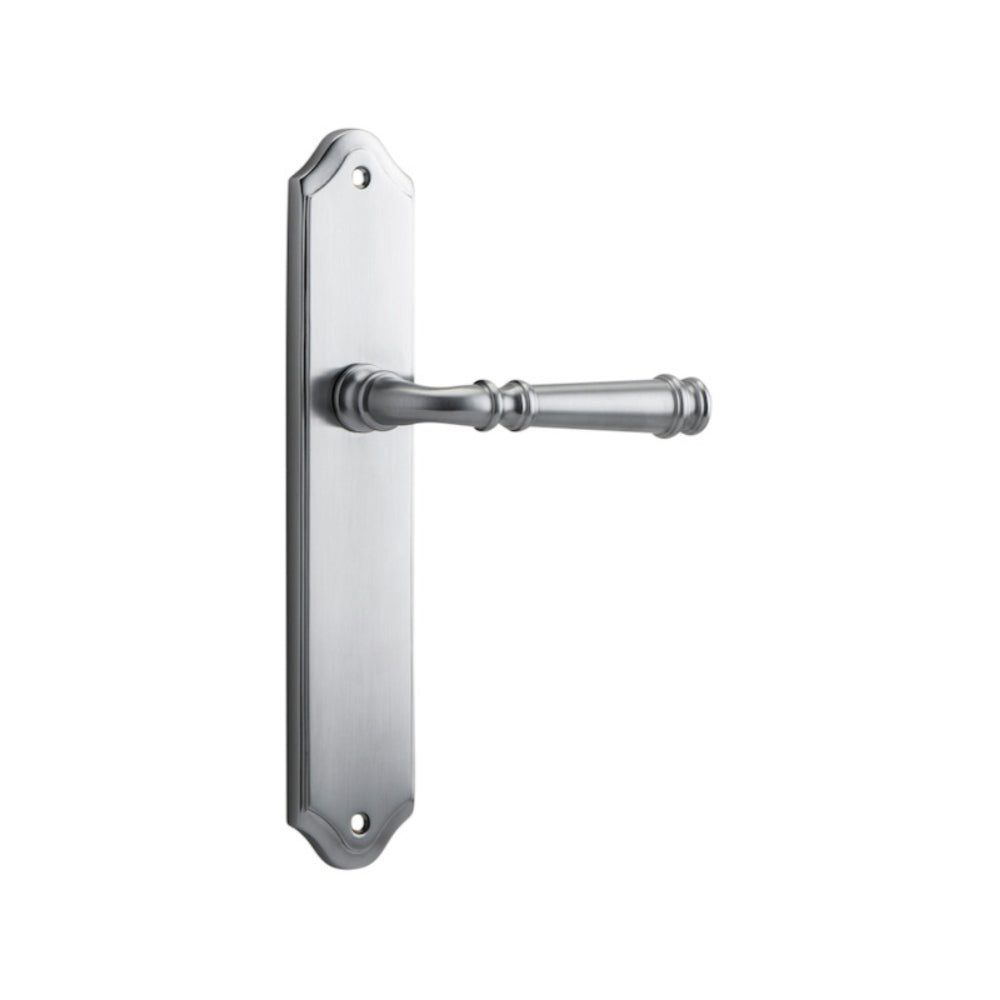 Door Lever Verona Shouldered Latch Brushed Chrome H237xW50xP59mm in Brushed Chrome