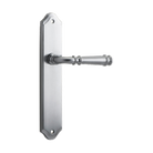 Door Lever Verona Shouldered Latch Brushed Chrome H237xW50xP59mm in Brushed Chrome