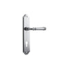 Door Lever Verona Shouldered Euro Brushed Chrome CTC85mm H237xW50xP59mm in Brushed Chrome