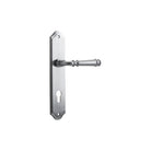 Door Lever Verona Shouldered Euro Brushed Chrome CTC85mm H237xW50xP59mm in Brushed Chrome