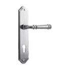 Door Lever Verona Shouldered Euro Brushed Chrome CTC85mm H237xW50xP59mm in Brushed Chrome