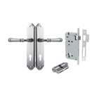 Door Lever Verona Shouldered Euro Brushed Chrome CTC85mm H240xW50xP59mm Entrance Kit Mortice Lock Euro Brushed Chrome CTC85mm Backset 60mm, Euro Cylinder Dual Function 5 Pin Brushed Chrome L65mm KA1 in Brushed Chrome