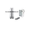 Door Lever Verona Shouldered Euro Brushed Chrome CTC85mm H240xW50xP59mm Entrance Kit Mortice Lock Euro Brushed Chrome CTC85mm Backset 60mm, Euro Cylinder Key Thumb 6 Pin Brushed Chrome L70mm KA1 in Brushed Chrome