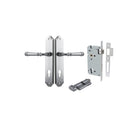 Door Lever Verona Shouldered Euro Brushed Chrome CTC85mm H240xW50xP59mm Entrance Kit Mortice Lock Euro Brushed Chrome CTC85mm Backset 60mm, Euro Cylinder Key Thumb 6 Pin Brushed Chrome L70mm KA1 in Brushed Chrome