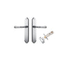 Door Lever Verona Shouldered Latch Brushed Chrome H240xW50xP59mm Passage Kit Tube Latch Split Cam 'T' Striker Brushed Chrome Backset 60mm in Brushed Chrome