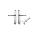 Door Lever Verona Shouldered Latch Brushed Chrome H240xW50xP59mm Passage Kit Tube Latch Split Cam 'T' Striker Brushed Chrome Backset 60mm in Brushed Chrome